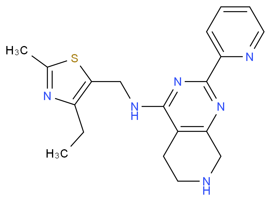 N-[(4-ethyl-2-methyl-1,3-thiazol-5-yl)methyl]-2-pyridin-2-yl-5,6,7,8-tetrahydropyrido[3,4-d]pyrimidin-4-amine_Molecular_structure_CAS_)