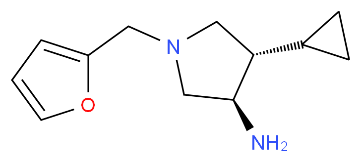 (3R*,4S*)-4-cyclopropyl-1-(2-furylmethyl)-3-pyrrolidinamine_Molecular_structure_CAS_)