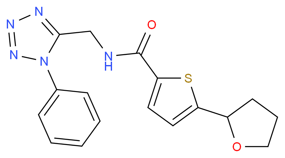 N-[(1-phenyl-1H-tetrazol-5-yl)methyl]-5-(tetrahydro-2-furanyl)-2-thiophenecarboxamide_Molecular_structure_CAS_)