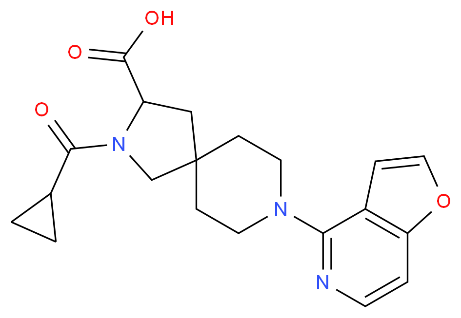 2-(cyclopropylcarbonyl)-8-furo[3,2-c]pyridin-4-yl-2,8-diazaspiro[4.5]decane-3-carboxylic acid_Molecular_structure_CAS_)