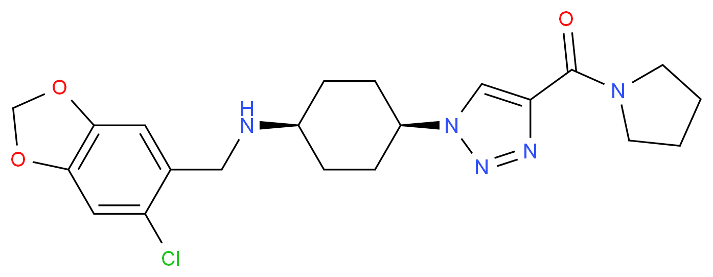 [(6-chloro-1,3-benzodioxol-5-yl)methyl]{cis-4-[4-(1-pyrrolidinylcarbonyl)-1H-1,2,3-triazol-1-yl]cyclohexyl}amine_Molecular_structure_CAS_)