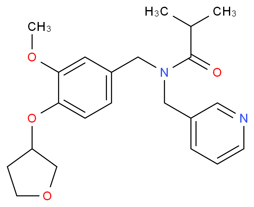 N-[3-methoxy-4-(tetrahydro-3-furanyloxy)benzyl]-2-methyl-N-(3-pyridinylmethyl)propanamide_Molecular_structure_CAS_)