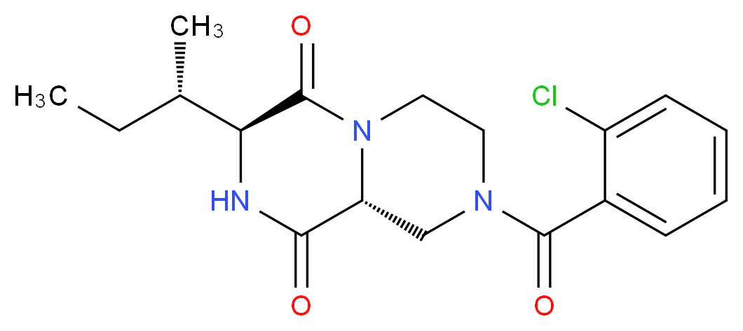 (3S,9aR)-8-(2-chlorobenzoyl)-3-[(1S)-1-methylpropyl]tetrahydro-2H-pyrazino[1,2-a]pyrazine-1,4(3H,6H)-dione_Molecular_structure_CAS_)
