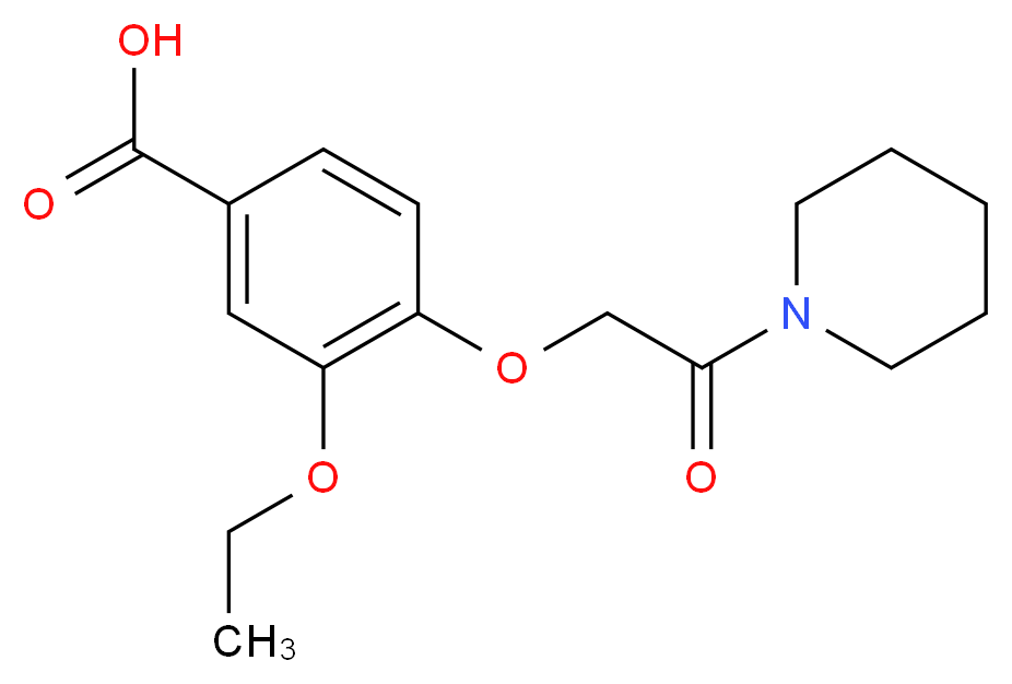 3-ethoxy-4-(2-oxo-2-piperidin-1-ylethoxy)benzoic acid_Molecular_structure_CAS_)