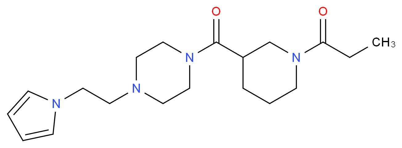1-[(1-propionyl-3-piperidinyl)carbonyl]-4-[2-(1H-pyrrol-1-yl)ethyl]piperazine_Molecular_structure_CAS_)
