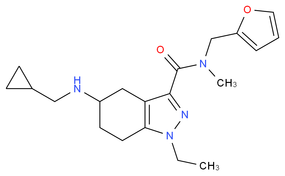 5-[(cyclopropylmethyl)amino]-1-ethyl-N-(2-furylmethyl)-N-methyl-4,5,6,7-tetrahydro-1H-indazole-3-carboxamide_Molecular_structure_CAS_)