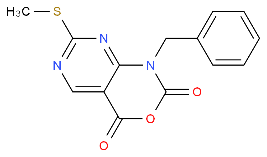 1-Benzyl-7-(methylthio)-1H-pyrimido-[4,5-d][1,3]oxazine-2,4-dione_Molecular_structure_CAS_686267-35-6)