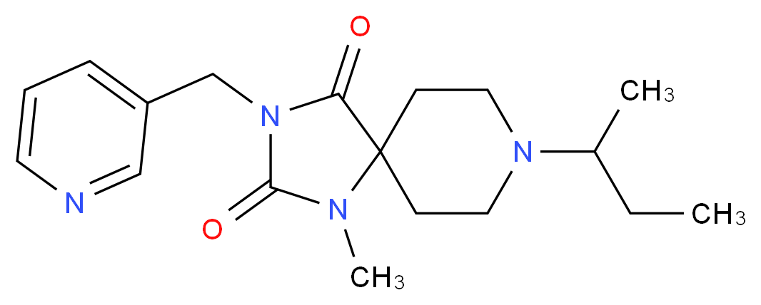 8-sec-butyl-1-methyl-3-(3-pyridinylmethyl)-1,3,8-triazaspiro[4.5]decane-2,4-dione_Molecular_structure_CAS_)
