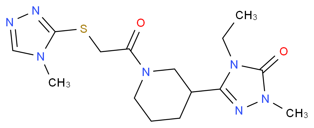 4-ethyl-2-methyl-5-(1-{[(4-methyl-4H-1,2,4-triazol-3-yl)thio]acetyl}piperidin-3-yl)-2,4-dihydro-3H-1,2,4-triazol-3-one_Molecular_structure_CAS_)