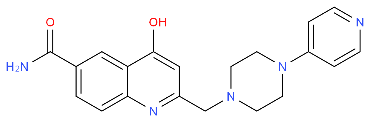 4-hydroxy-2-[(4-pyridin-4-ylpiperazin-1-yl)methyl]quinoline-6-carboxamide_Molecular_structure_CAS_)