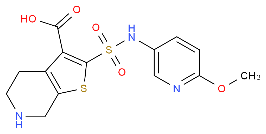 2-{[(6-methoxypyridin-3-yl)amino]sulfonyl}-4,5,6,7-tetrahydrothieno[2,3-c]pyridine-3-carboxylic acid_Molecular_structure_CAS_)