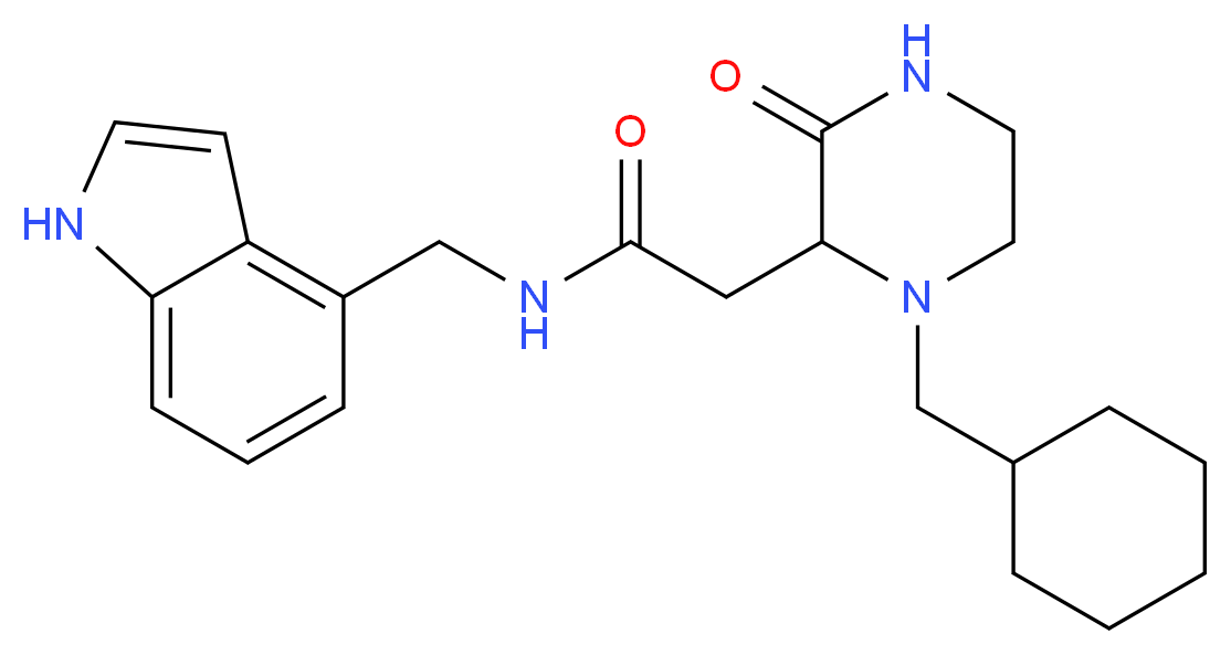 2-[1-(cyclohexylmethyl)-3-oxo-2-piperazinyl]-N-(1H-indol-4-ylmethyl)acetamide_Molecular_structure_CAS_)