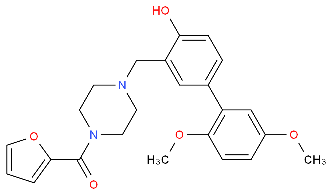 3-{[4-(2-furoyl)-1-piperazinyl]methyl}-2',5'-dimethoxy-4-biphenylol_Molecular_structure_CAS_)