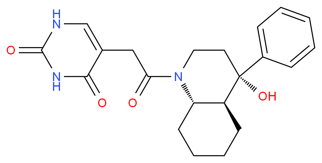 5-{2-[(4S*,4aS*,8aS*)-4-hydroxy-4-phenyloctahydro-1(2H)-quinolinyl]-2-oxoethyl}-2,4(1H,3H)-pyrimidinedione_Molecular_structure_CAS_)