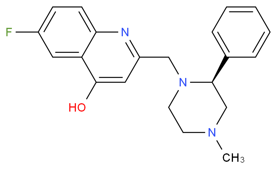 6-fluoro-2-{[(2S)-4-methyl-2-phenylpiperazin-1-yl]methyl}quinolin-4-ol_Molecular_structure_CAS_)