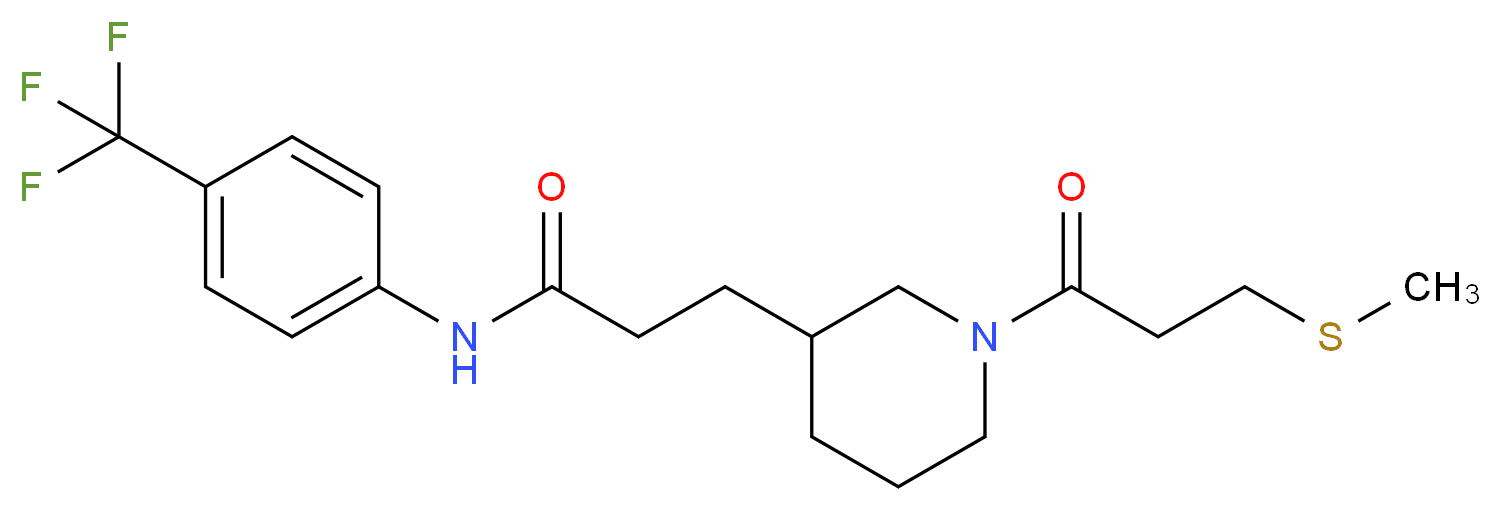 3-{1-[3-(methylthio)propanoyl]-3-piperidinyl}-N-[4-(trifluoromethyl)phenyl]propanamide_Molecular_structure_CAS_)