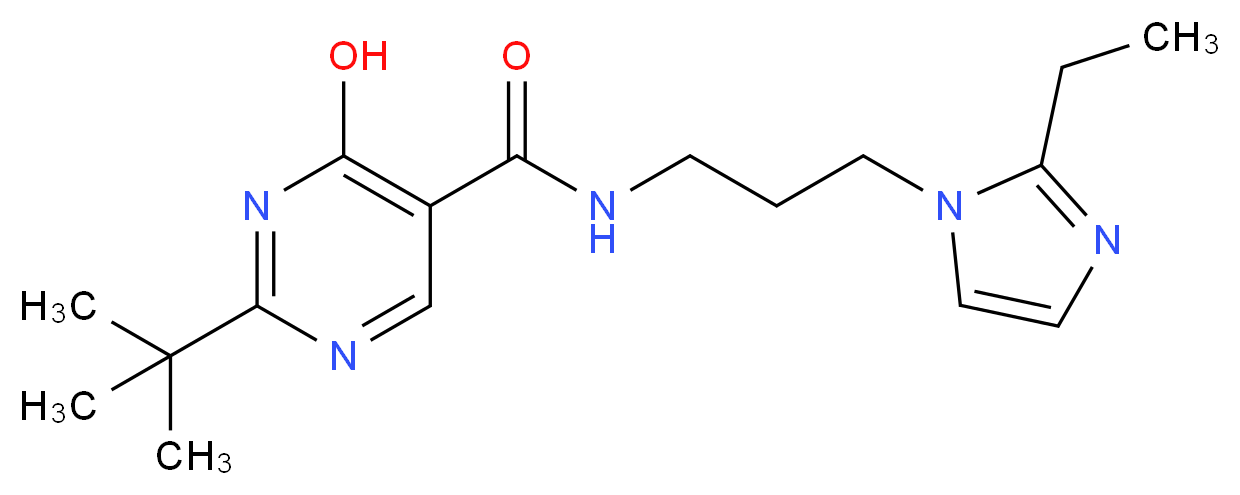 2-tert-butyl-N-[3-(2-ethyl-1H-imidazol-1-yl)propyl]-4-hydroxypyrimidine-5-carboxamide_Molecular_structure_CAS_)
