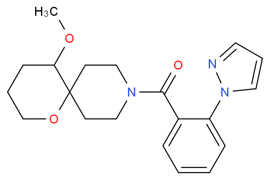 5-methoxy-9-[2-(1H-pyrazol-1-yl)benzoyl]-1-oxa-9-azaspiro[5.5]undecane_Molecular_structure_CAS_)