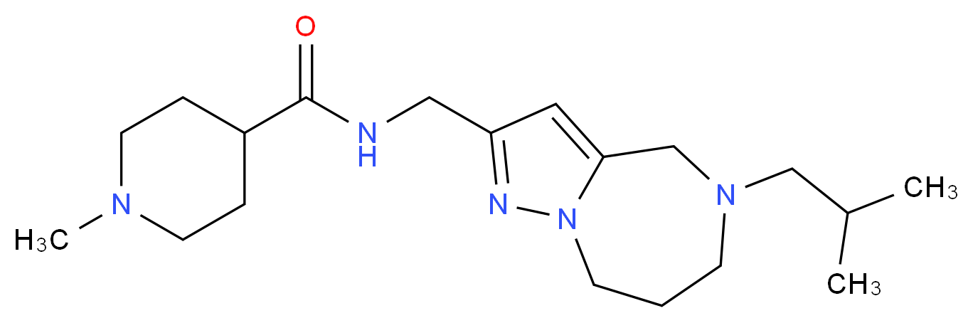 N-[(5-isobutyl-5,6,7,8-tetrahydro-4H-pyrazolo[1,5-a][1,4]diazepin-2-yl)methyl]-1-methylpiperidine-4-carboxamide_Molecular_structure_CAS_)
