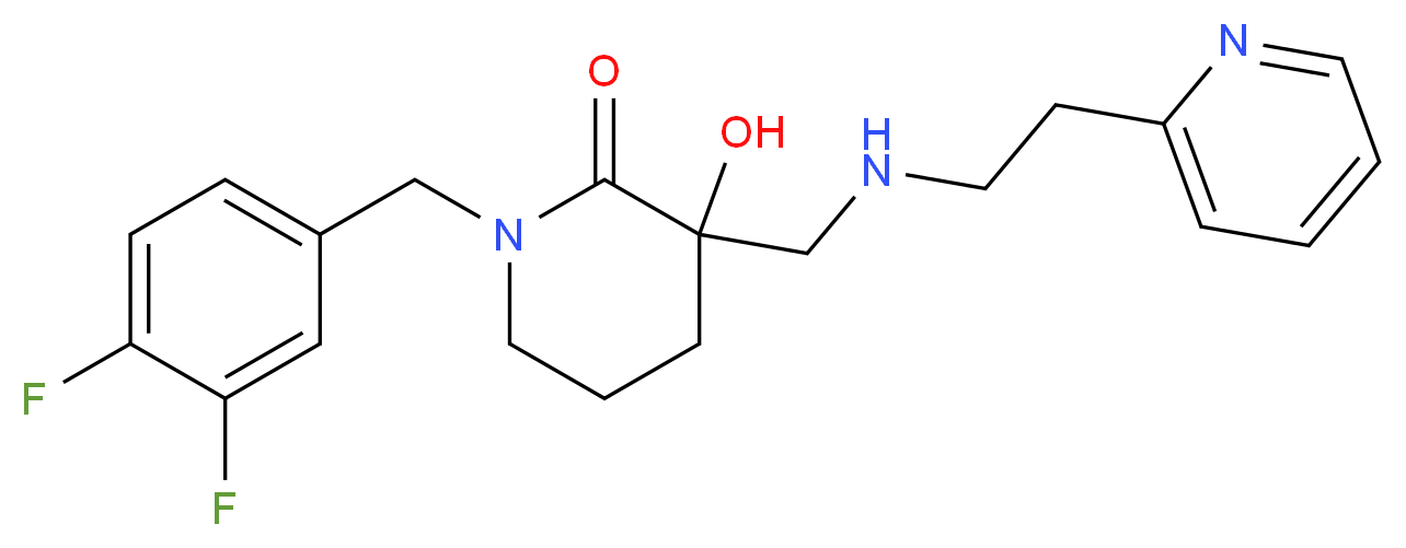 1-(3,4-difluorobenzyl)-3-hydroxy-3-{[(2-pyridin-2-ylethyl)amino]methyl}piperidin-2-one_Molecular_structure_CAS_)