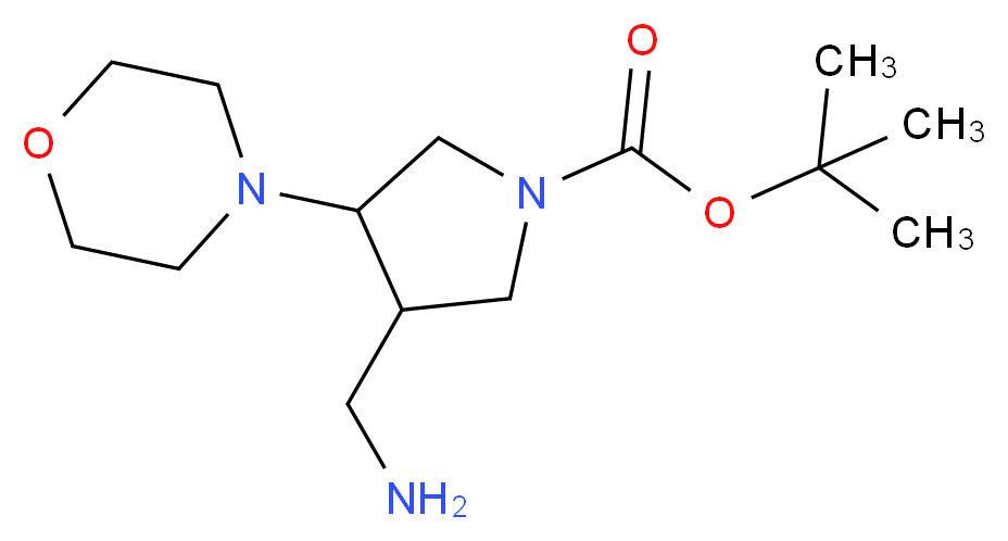 tert-butyl 3-(aminomethyl)-4-morpholin-4-ylpyrrolidine-1-carboxylate_Molecular_structure_CAS_)