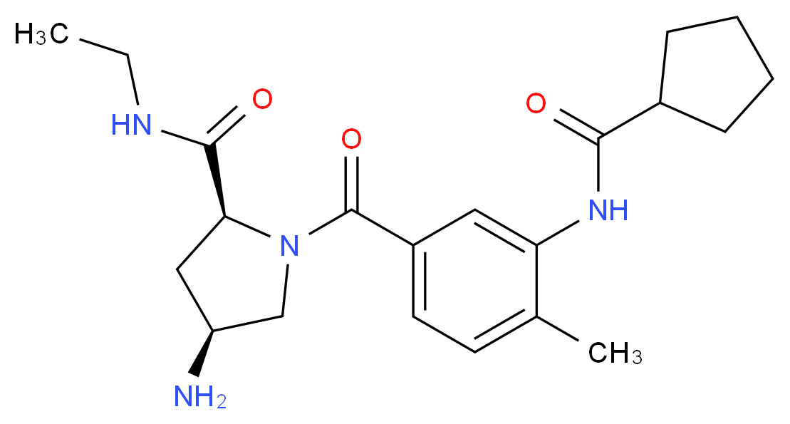 (4S)-4-amino-1-{3-[(cyclopentylcarbonyl)amino]-4-methylbenzoyl}-N-ethyl-L-prolinamide_Molecular_structure_CAS_)