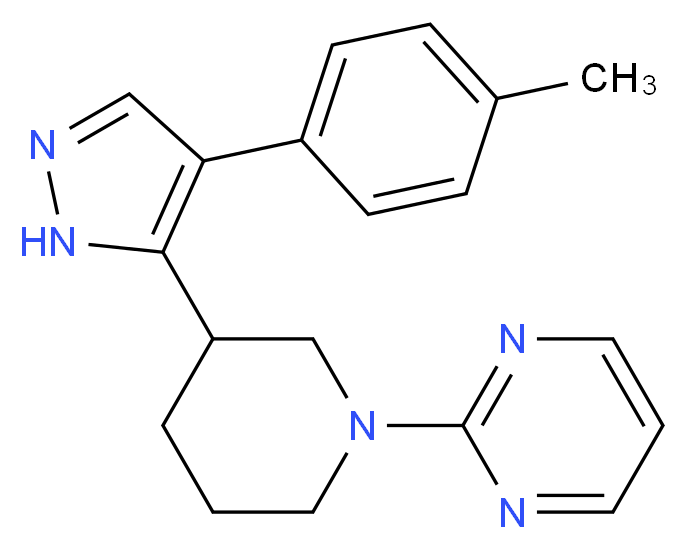 2-{3-[4-(4-methylphenyl)-1H-pyrazol-5-yl]piperidin-1-yl}pyrimidine_Molecular_structure_CAS_)