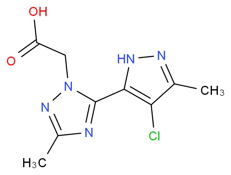 [5-(4-chloro-3-methyl-1H-pyrazol-5-yl)-3-methyl-1H-1,2,4-triazol-1-yl]acetic acid_Molecular_structure_CAS_)