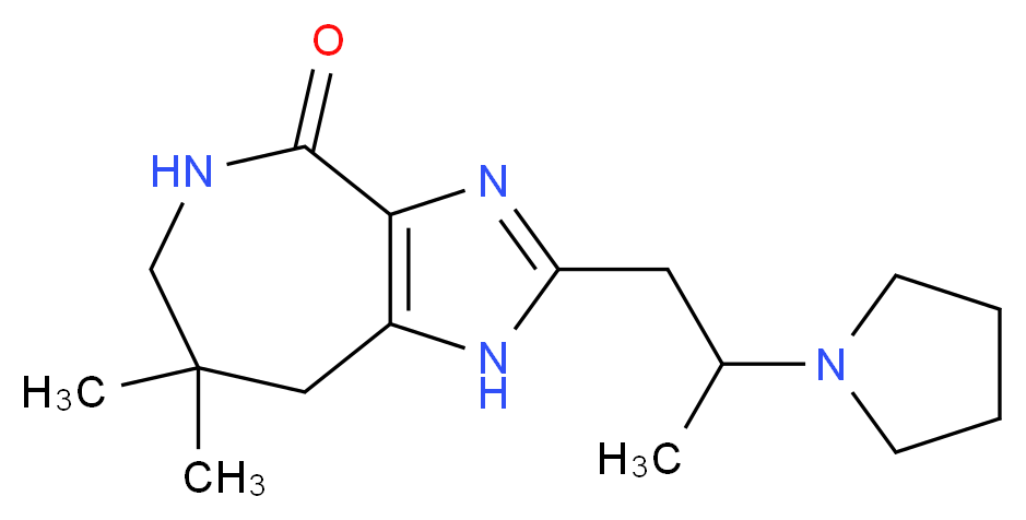7,7-dimethyl-2-(2-pyrrolidin-1-ylpropyl)-5,6,7,8-tetrahydroimidazo[4,5-c]azepin-4(1H)-one_Molecular_structure_CAS_)