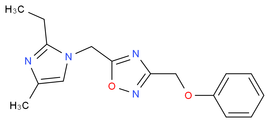 5-[(2-ethyl-4-methyl-1H-imidazol-1-yl)methyl]-3-(phenoxymethyl)-1,2,4-oxadiazole_Molecular_structure_CAS_)