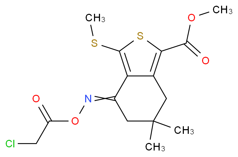 methyl 4-{[(2-chloroacetyl)oxy]imino}-6,6-dimethyl-3-(methylthio)-4,5,6,7-tetrahydrobenzo[c]thiophene-1-carboxylate_Molecular_structure_CAS_)