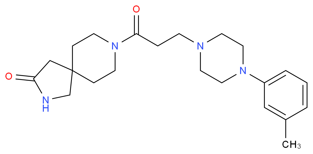 8-{3-[4-(3-methylphenyl)-1-piperazinyl]propanoyl}-2,8-diazaspiro[4.5]decan-3-one_Molecular_structure_CAS_)