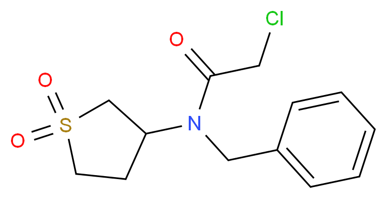 N-Benzyl-2-chloro-N-(1,1-dioxo-tetrahydro-1lambda*6*-thiophen-3-yl)-acetamide_Molecular_structure_CAS_)