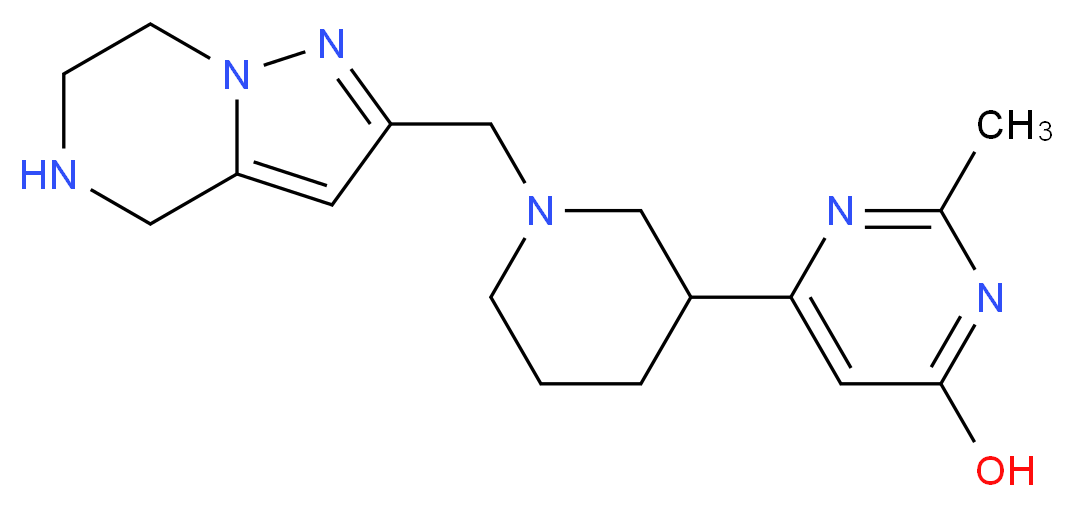 2-methyl-6-[1-(4,5,6,7-tetrahydropyrazolo[1,5-a]pyrazin-2-ylmethyl)-3-piperidinyl]-4-pyrimidinol_Molecular_structure_CAS_)