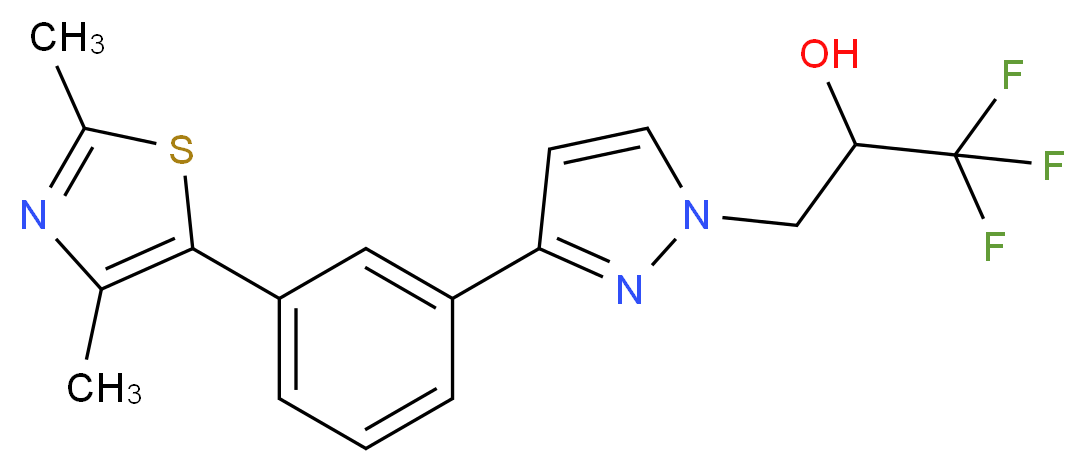 3-{3-[3-(2,4-dimethyl-1,3-thiazol-5-yl)phenyl]-1H-pyrazol-1-yl}-1,1,1-trifluoro-2-propanol_Molecular_structure_CAS_)