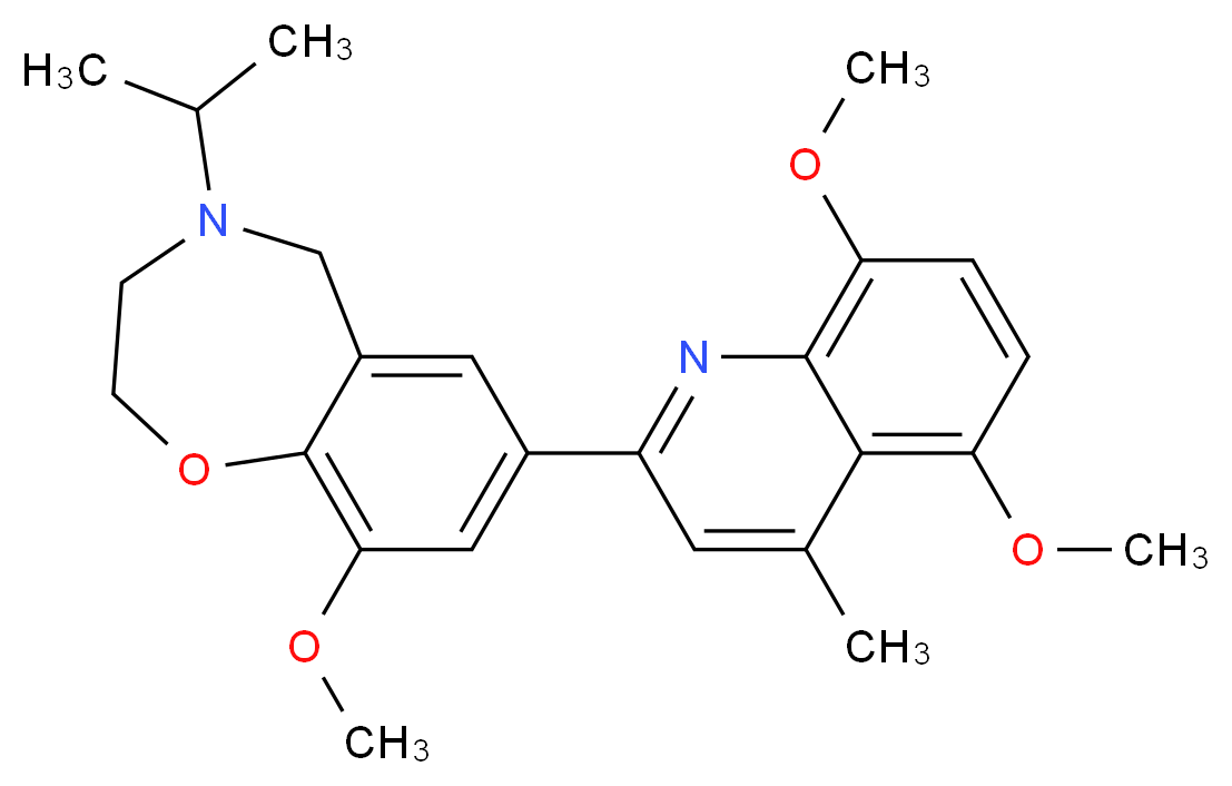 7-(5,8-dimethoxy-4-methylquinolin-2-yl)-4-isopropyl-9-methoxy-2,3,4,5-tetrahydro-1,4-benzoxazepine_Molecular_structure_CAS_)