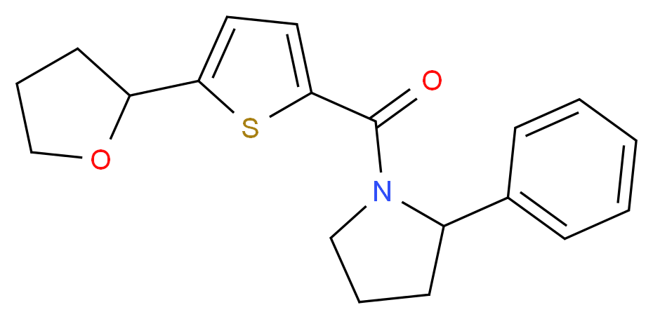 2-phenyl-1-{[5-(tetrahydrofuran-2-yl)-2-thienyl]carbonyl}pyrrolidine_Molecular_structure_CAS_)