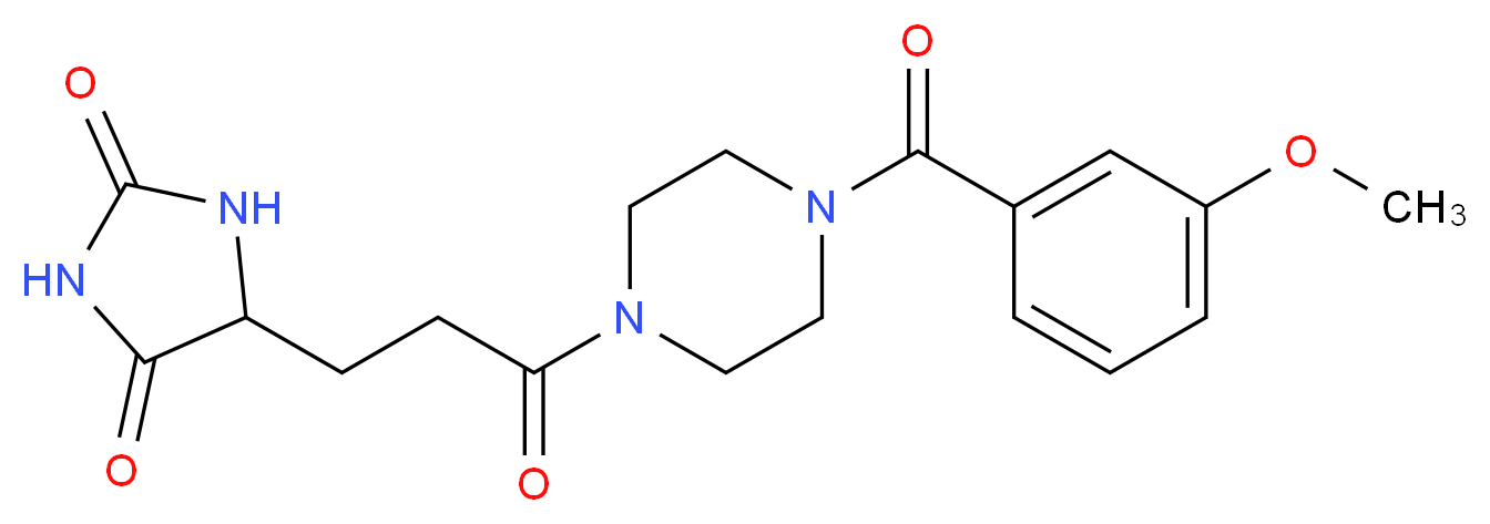 5-{3-[4-(3-methoxybenzoyl)-1-piperazinyl]-3-oxopropyl}-2,4-imidazolidinedione_Molecular_structure_CAS_)