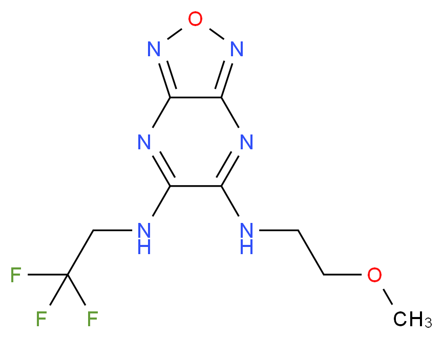 N-(2-methoxyethyl)-N'-(2,2,2-trifluoroethyl)[1,2,5]oxadiazolo[3,4-b]pyrazine-5,6-diamine_Molecular_structure_CAS_)