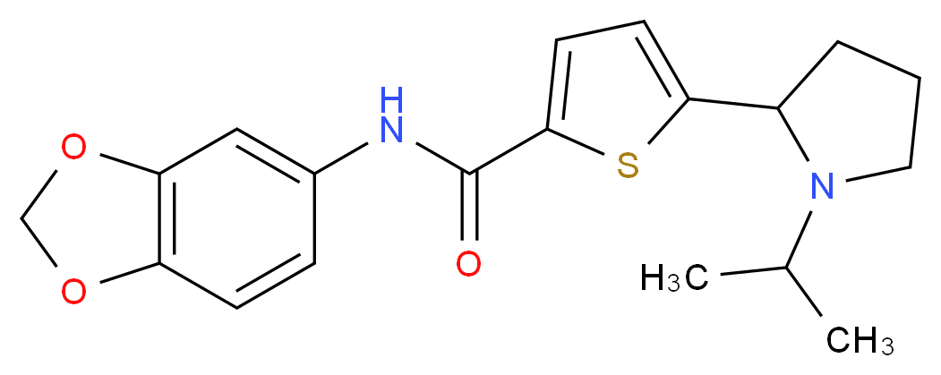 N-1,3-benzodioxol-5-yl-5-(1-isopropyl-2-pyrrolidinyl)-2-thiophenecarboxamide_Molecular_structure_CAS_)
