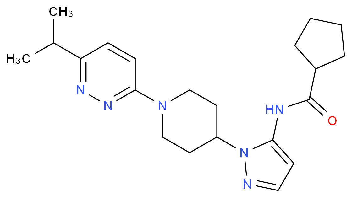 N-{1-[1-(6-isopropylpyridazin-3-yl)piperidin-4-yl]-1H-pyrazol-5-yl}cyclopentanecarboxamide_Molecular_structure_CAS_)