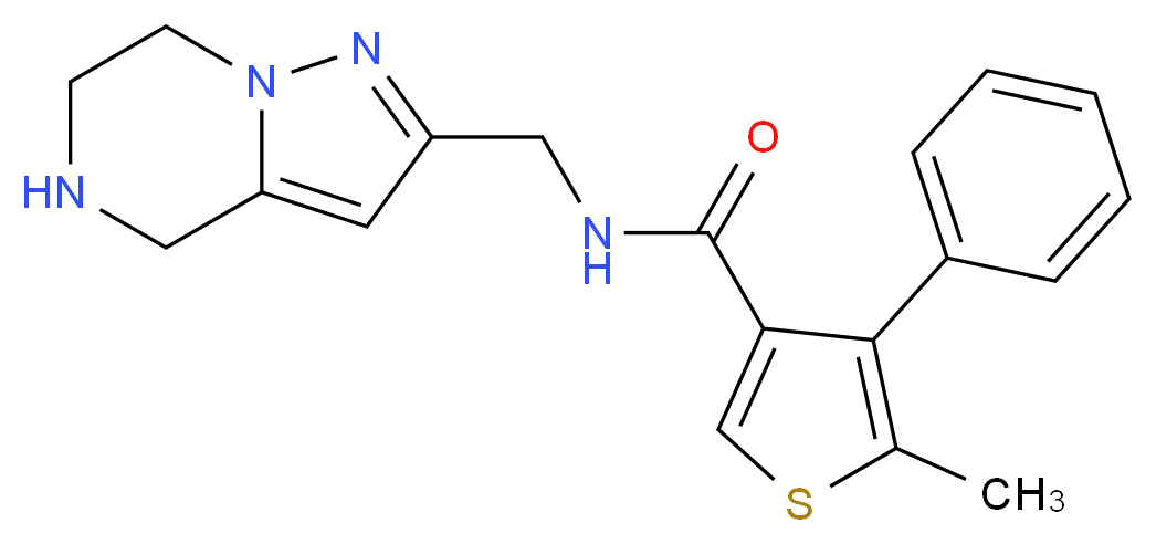 5-methyl-4-phenyl-N-(4,5,6,7-tetrahydropyrazolo[1,5-a]pyrazin-2-ylmethyl)thiophene-3-carboxamide_Molecular_structure_CAS_)