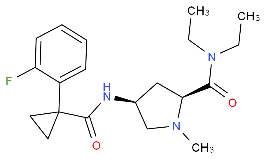 (4S)-N,N-diethyl-4-({[1-(2-fluorophenyl)cyclopropyl]carbonyl}amino)-1-methyl-L-prolinamide_Molecular_structure_CAS_)