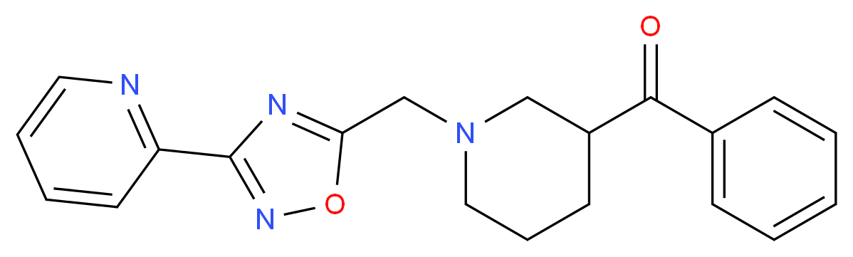 phenyl(1-{[3-(2-pyridinyl)-1,2,4-oxadiazol-5-yl]methyl}-3-piperidinyl)methanone_Molecular_structure_CAS_)