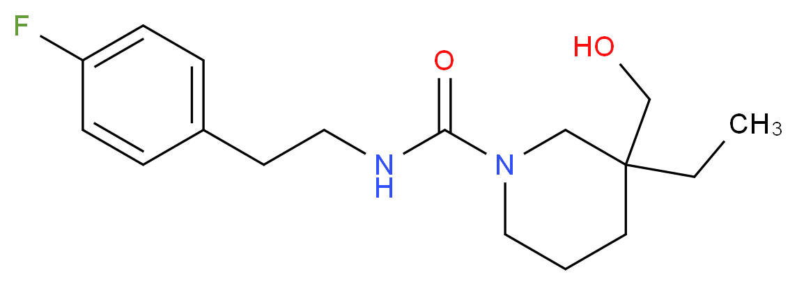3-ethyl-N-[2-(4-fluorophenyl)ethyl]-3-(hydroxymethyl)-1-piperidinecarboxamide_Molecular_structure_CAS_)