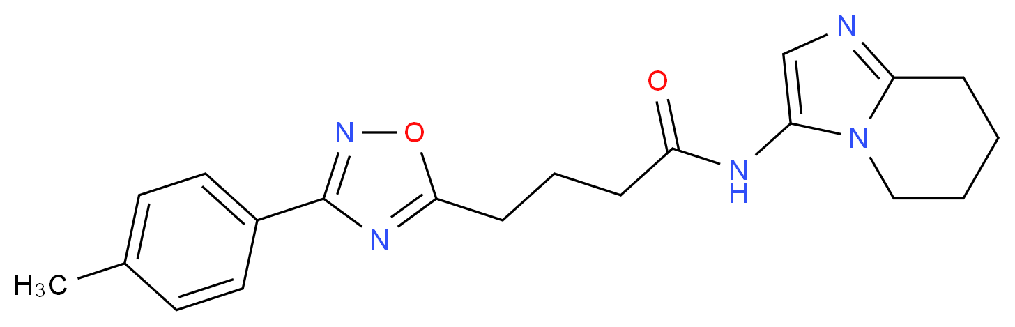 4-[3-(4-methylphenyl)-1,2,4-oxadiazol-5-yl]-N-(5,6,7,8-tetrahydroimidazo[1,2-a]pyridin-3-yl)butanamide_Molecular_structure_CAS_)