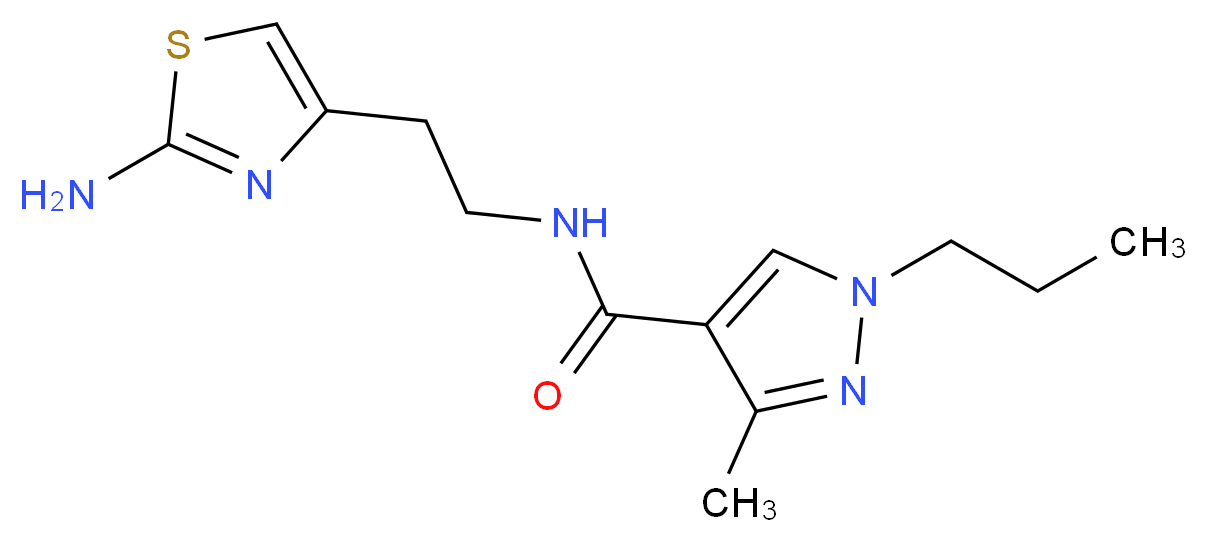 N-[2-(2-amino-1,3-thiazol-4-yl)ethyl]-3-methyl-1-propyl-1H-pyrazole-4-carboxamide_Molecular_structure_CAS_)