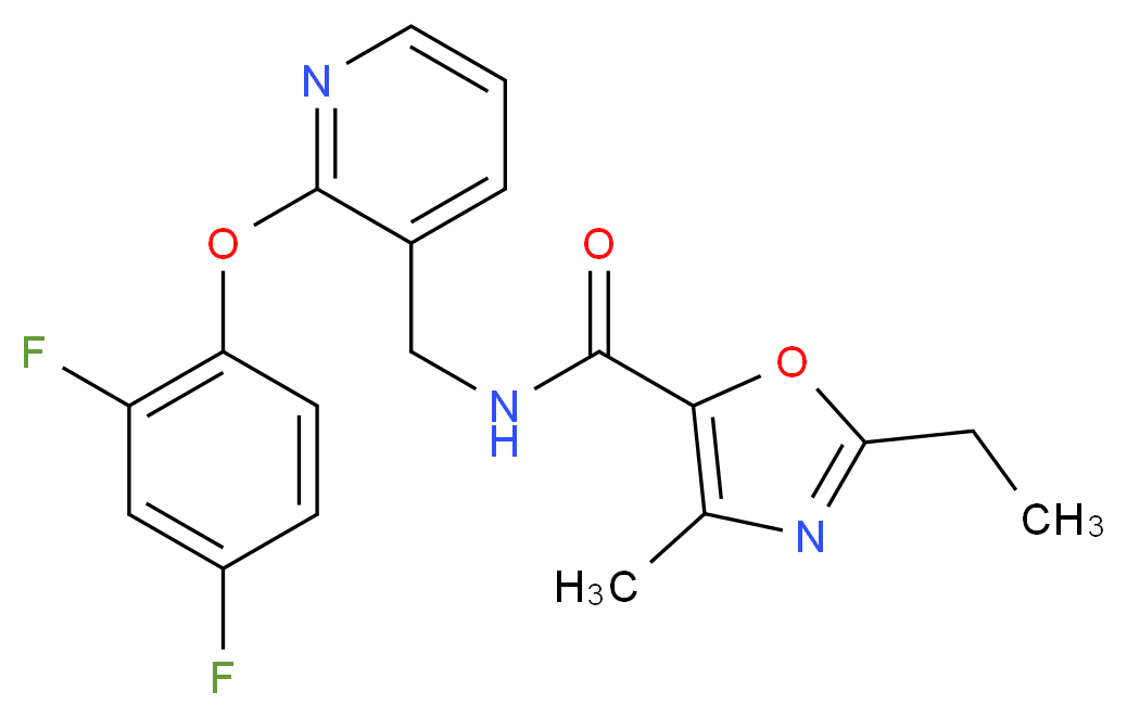 N-{[2-(2,4-difluorophenoxy)pyridin-3-yl]methyl}-2-ethyl-4-methyl-1,3-oxazole-5-carboxamide_Molecular_structure_CAS_)