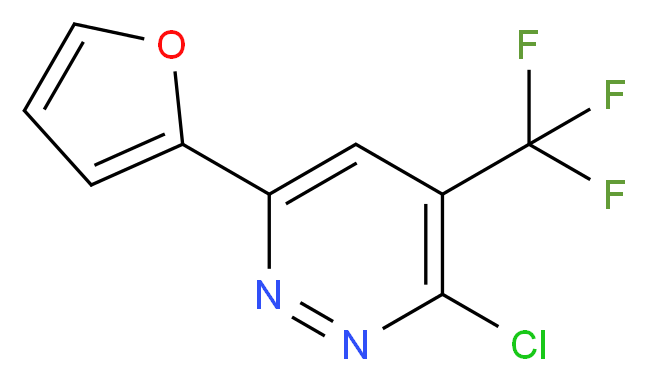 3-chloro-6-(furan-2-yl)-4-(trifluoromethyl)pyridazine_Molecular_structure_CAS_)