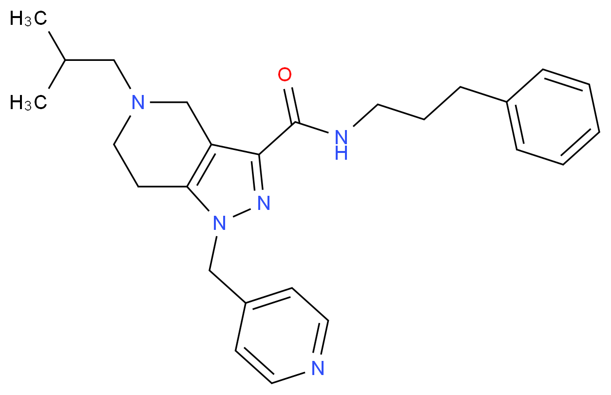 5-isobutyl-N-(3-phenylpropyl)-1-(4-pyridinylmethyl)-4,5,6,7-tetrahydro-1H-pyrazolo[4,3-c]pyridine-3-carboxamide_Molecular_structure_CAS_)